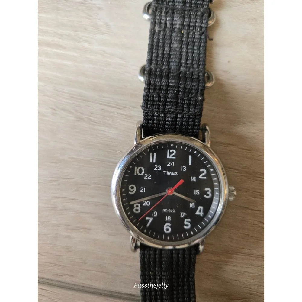 Timex Watch Mens Expedition Field Black Dial WR50M Quartz Silver Case